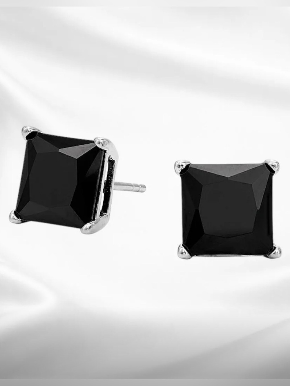 Obsidian 7MM Earrings | 925 Sterling Silver Stud Earrings